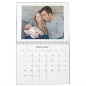 Faux Gold Foil Stripe Photo Calendar Kalender (Mar 2026)