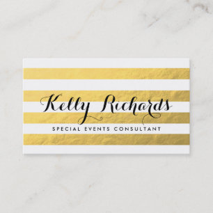 Faux Gold Foil Stripes Consultant Visitekaartje