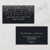 Faux Gold Foil Subtle Glitter Black Visitekaartje (Voorkant / Achterkant)