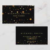 Faux Gold Foil Subtle Glitter Black Visitekaartje (Voorkant / Achterkant)