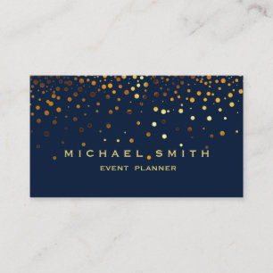 Faux Gold Foil Subtle Glitter Blue Visitekaartje