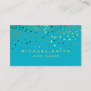 Faux Gold Foil Subtle Glitter Blue Visitekaartje