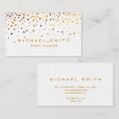 Faux Gold Foil Subtle Glitter White Visitekaartje (Voorkant / Achterkant)