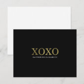 Faux Gold Foil sur Carte de remerciements plat XOX (Devant / Derrière)