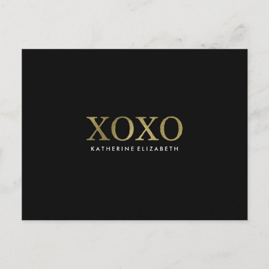 Faux Gold Foil sur Carte de remerciements plat XOX (Devant)