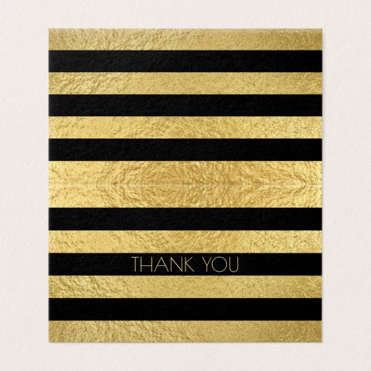 Faux Gold Foil Texture et Black Stripe Merci (Outside Unfolded)