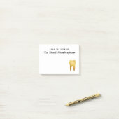 Faux Gold Foil Tooth, speciaal gepersonaliseerd Post-it® Notes (Op bureau)