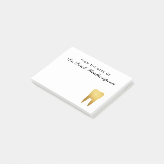 Faux Gold Foil Tooth, speciaal gepersonaliseerd Post-it® Notes (Schuin)