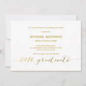 Faux Gold Foil | Uitnodiging van de Graduation Par (Achterkant)