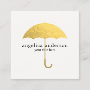 Faux Gold Foil Umbrella Vierkante Visitekaartje