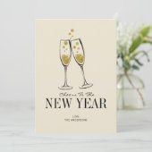 Faux Gold Foil vous offre la carte du Nouvel An (Debout devant)