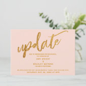 Faux Gold Foil Waves Carte Blancs Mariage reportée (Debout devant)