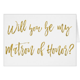 Faux Gold Foil Wedding Matron of Honor