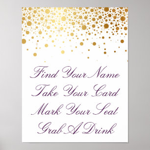 Faux Gold Foil Wedding Poster   Aangepaste aanbied