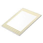 Faux Gold Foil White Stripes Pattern Notitieblok (Schuin)