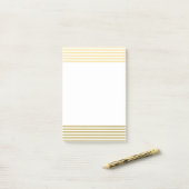 Faux Gold Foil White Stripes Pattern Post-it® Notes (Op bureau)