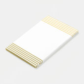 Faux Gold Foil White Stripes Pattern Post-it® Notes (Schuin)
