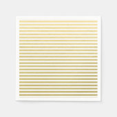 Faux Gold Foil White Stripes Pattern Servetten (Voorkant)