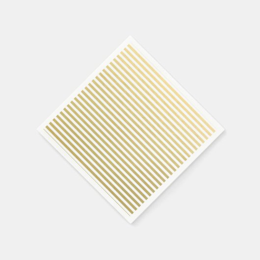 Faux Gold Foil White Stripes Pattern Servetten (Hoek)