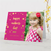 Faux Gold Foil XOXO | Carte de fête des mères (Fleur jaune)