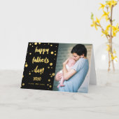 Faux Gold Foil XOXO | Carte fête des pères (Fleur jaune)