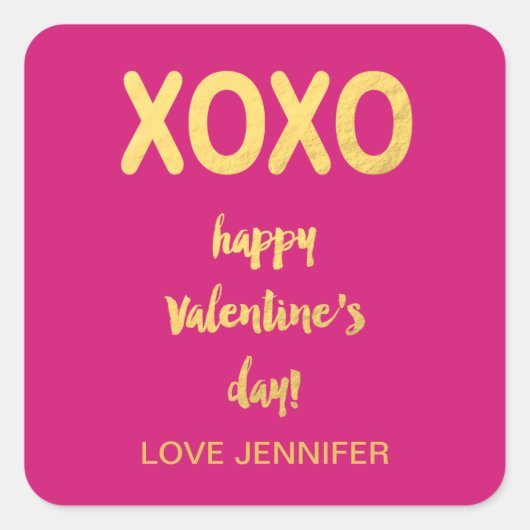 Faux Gold Foil XOXO | Sticker pour la Saint-Valent (Devant)