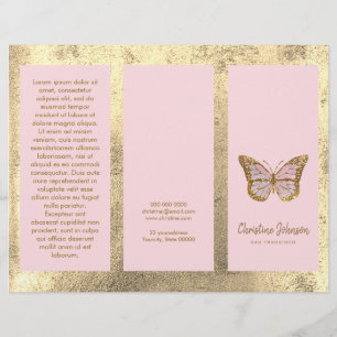 faux gold folie en roze vlinderbrochure