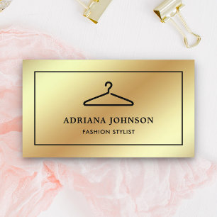 Faux Gold Folie Kleding Hanger Mode Stylist Visitekaartje