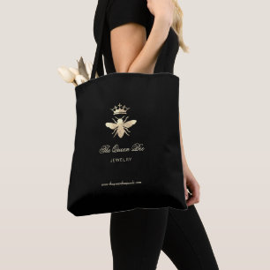 faux gold folie koningin bijenjuwelier logo draagtas