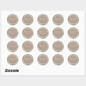 Faux Gold Folie Kraft Handgemaakte Huidverzorging  Ronde Sticker (Vel)