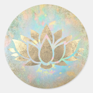 Faux Gold folie Lotus Classic Ronde sticker