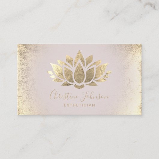 faux gold folie lotus estheticus visitekaartje (Voorkant)