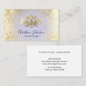 Faux Gold folie Lotus lila achtergrond Visitekaartje (Voorkant / Achterkant)