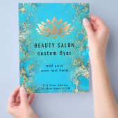 FAUX Gold folie lotus logo turquoise stone Flyer (Hand)