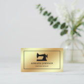 Faux Gold Folie Naaimachine Mode Stylist Visitekaartje (Staand voorkant)