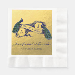Faux Gold Folie Pauw Trouwpapier Servetten