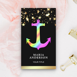 Faux Gold Folie Sterren Confetti Regenboog Anker Visitekaartje