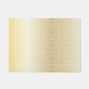 Faux Gold Folie Trellis Griekse Key Patroon Deurma Deurmat