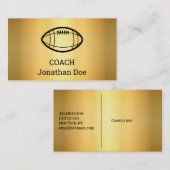 Faux Gold Football Coach Visitekaartje (Voorkant / Achterkant)