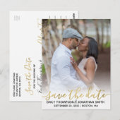 Faux Gold Fotobehang Bewaar de datum Briefkaart (Voorkant / Achterkant)