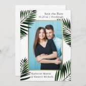 Faux Gold Frame Wedding Save the Date Photo (Devant / Derrière)