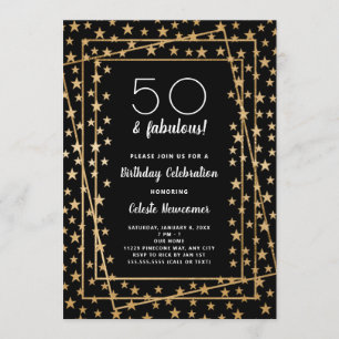 Faux Gold Geometric Stars Lijst Birthday Party Kaart