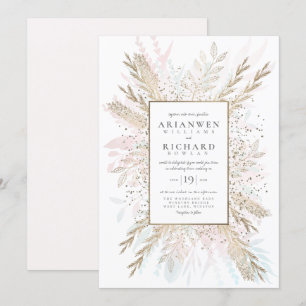 Faux gold Gilded Meadow Invitation Kaart