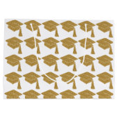 Faux Gold Glitter Afstudeerder Pet Afstuderen Groot Cadeauzakje (Achterkant)