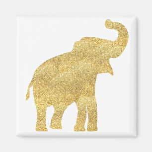 Faux Gold Glitter baby olifant Magneet