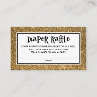 Faux Gold Glitter Baby shower Luier Raffle Kaarten
