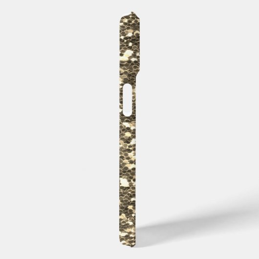 Faux Gold Glitter Bling Sparkle Monogram Case-Mate iPhone Case (Achterkant / Rechts)