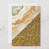 Faux Gold Glitter bruin marmer Muslim Weddenschap Kaart (Achterkant)