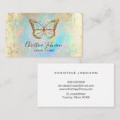Faux Gold Glitter Butterfly logo Visitekaartje (Voorkant / Achterkant)