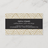 Faux Gold Glitter Chevron Pattern Visitekaartje (Achterkant)